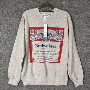 NEW Urban Outfitters Budweiser King of Beers Graphic Sweatshirt Grey Pullover S